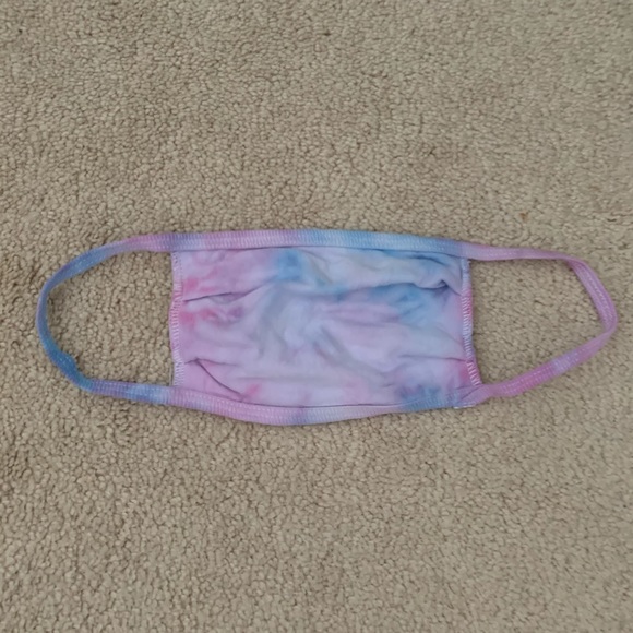 NWT pink & blue tie dye handmade fabric face mask - Picture 2 of 13